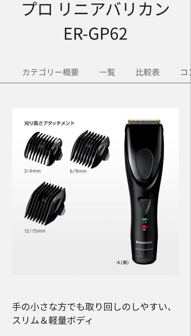 Panasonic ER-GP62 プロ　リニアバリカン