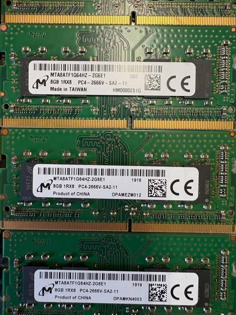 SAMSUNG Micronノート用メモリ DDR4-2666v 8GBx11本