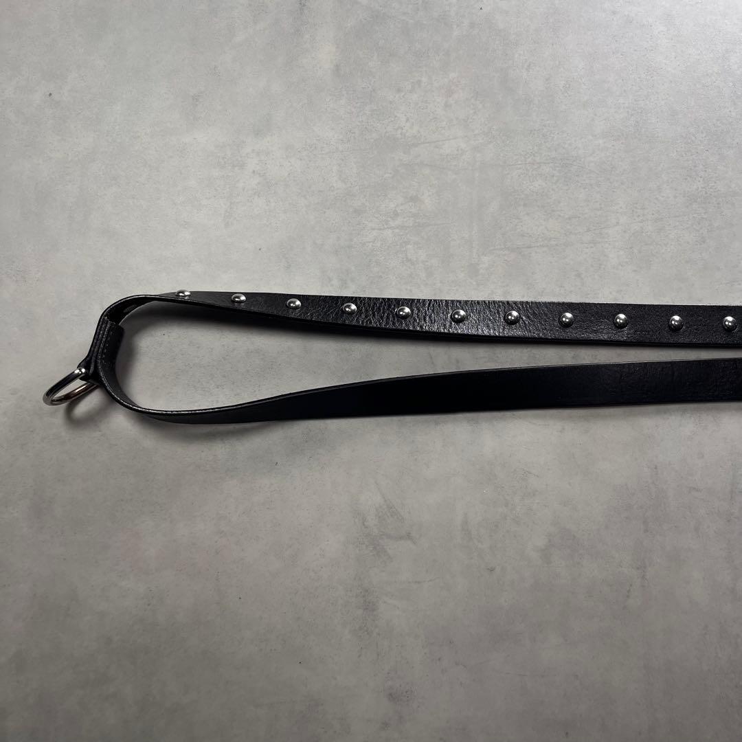 MIHARAYASUHIRO GU スタッズレザーナローベルト 黒