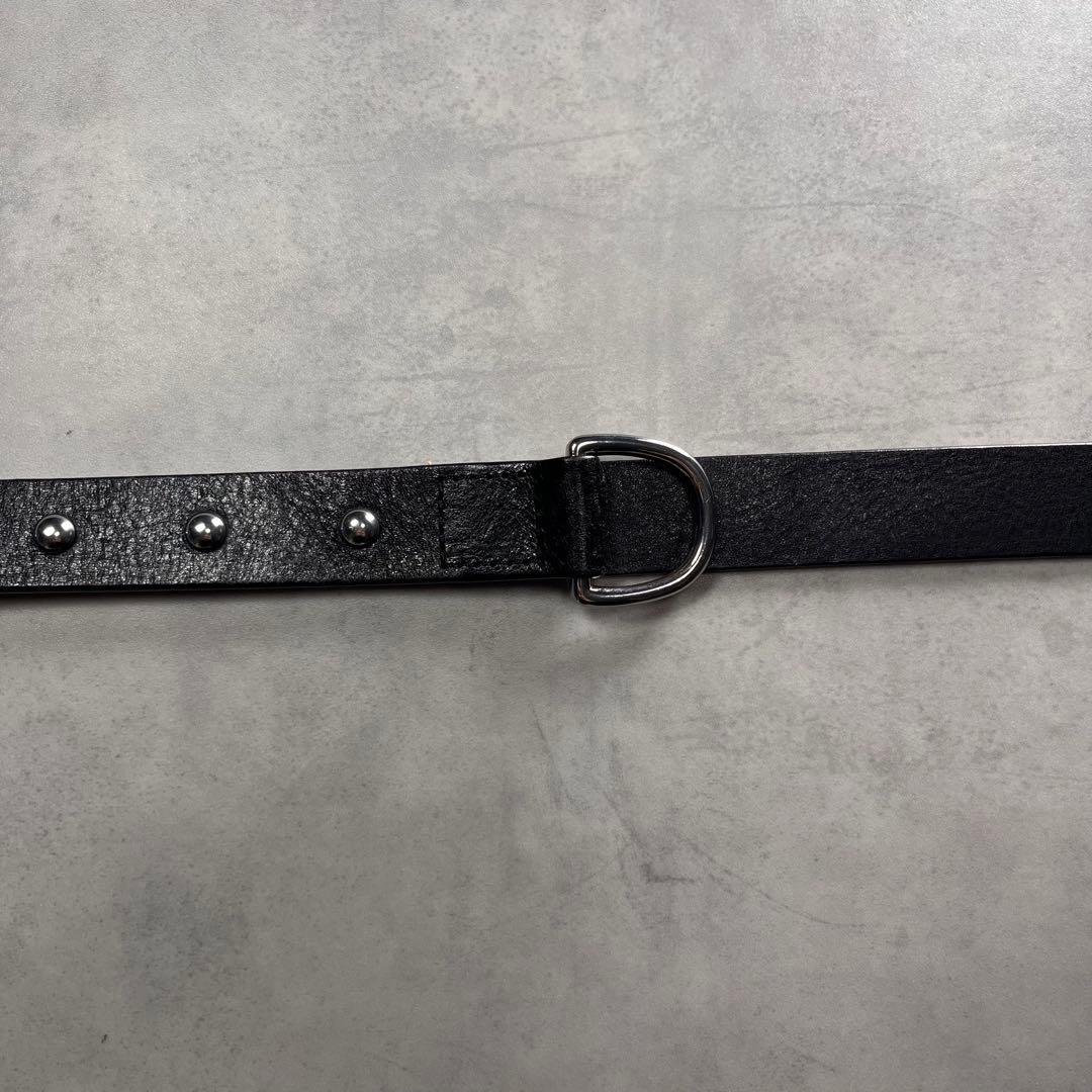 MIHARAYASUHIRO GU スタッズレザーナローベルト 黒