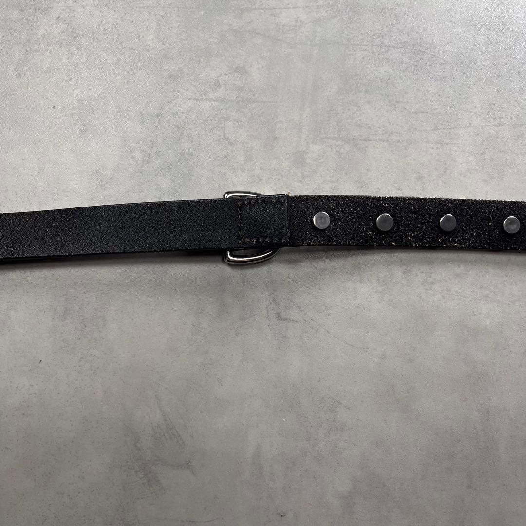 MIHARAYASUHIRO GU スタッズレザーナローベルト 黒