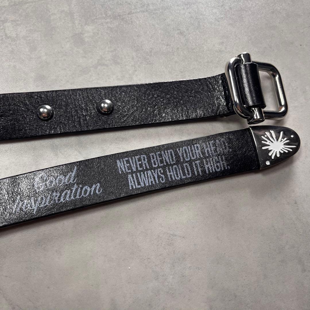 MIHARAYASUHIRO GU スタッズレザーナローベルト 黒