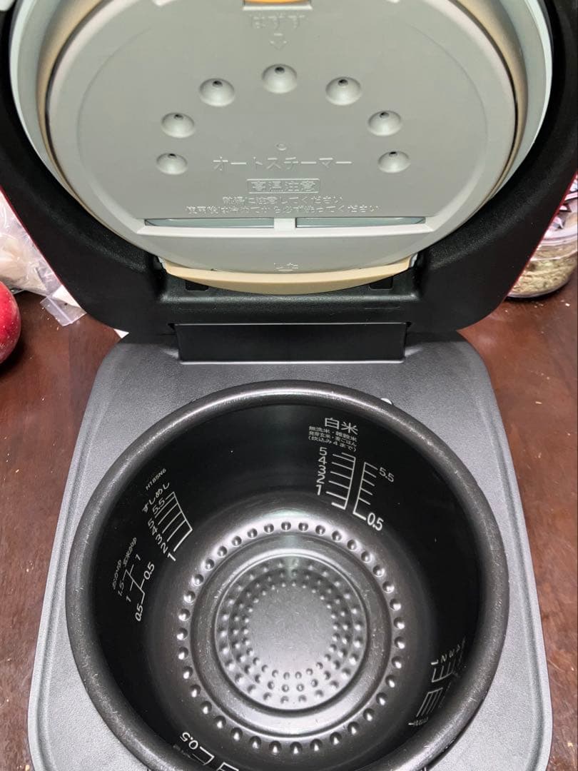 良品　日立　IHジャー炊飯器　5.5合　圧力&スチーム　ふっくら御膳　赤