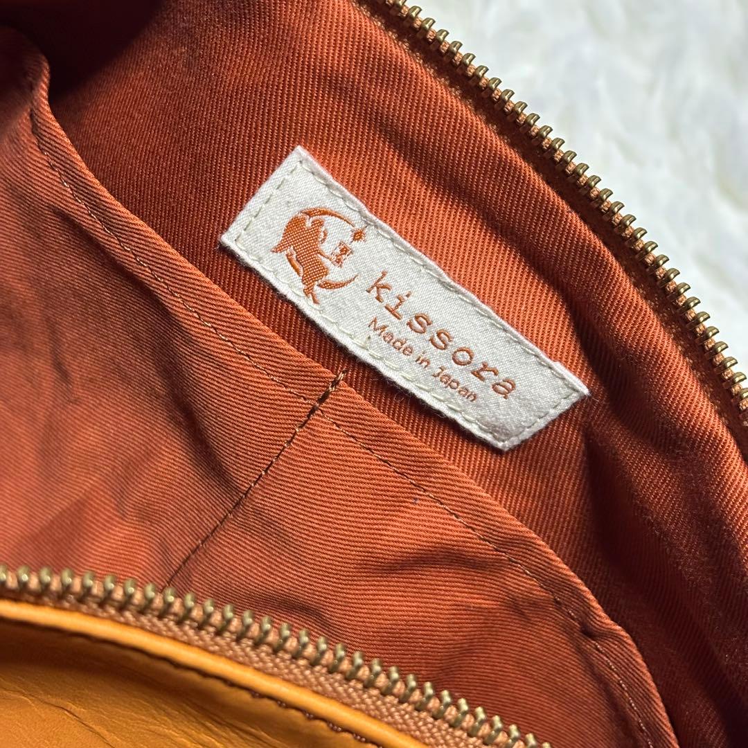 美品✨kissora キソラボディバッグ ウエストポーチ キャメル　牛革
