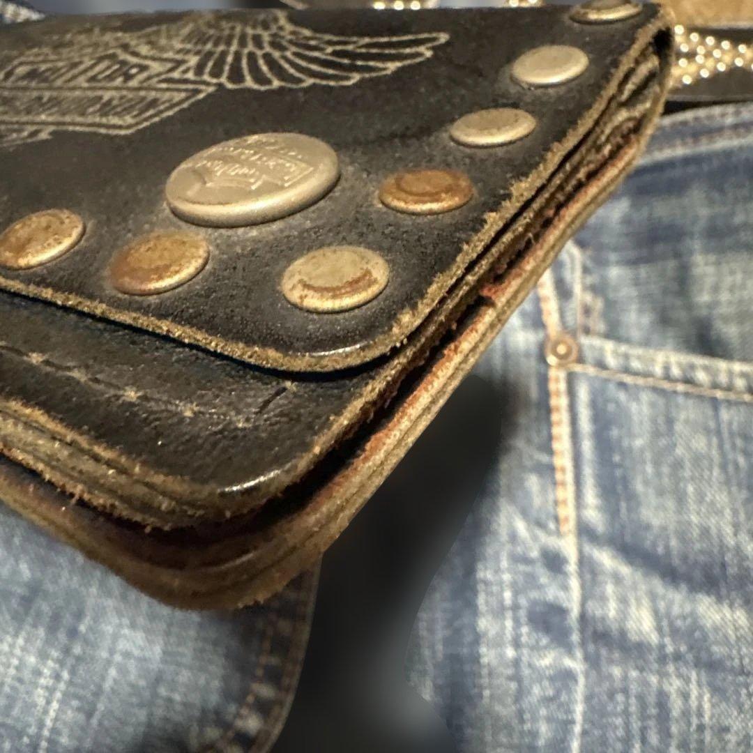 ハーレーダビッドソン　純正　トラッカーウォレット　スタッズ