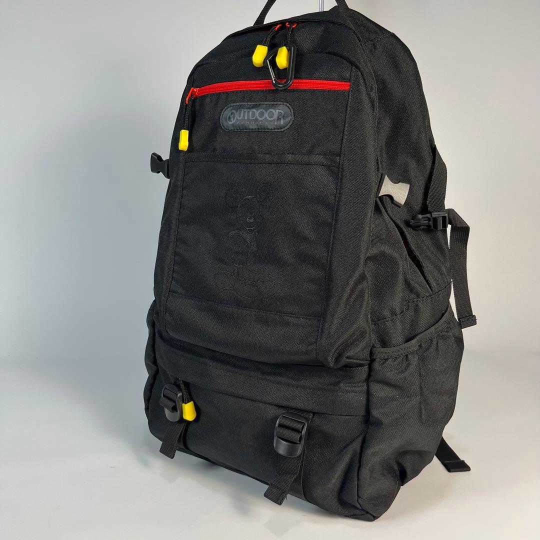 未使用級　OUTDOOR × Disney リュック　ミッキー　刺繍　ブラック