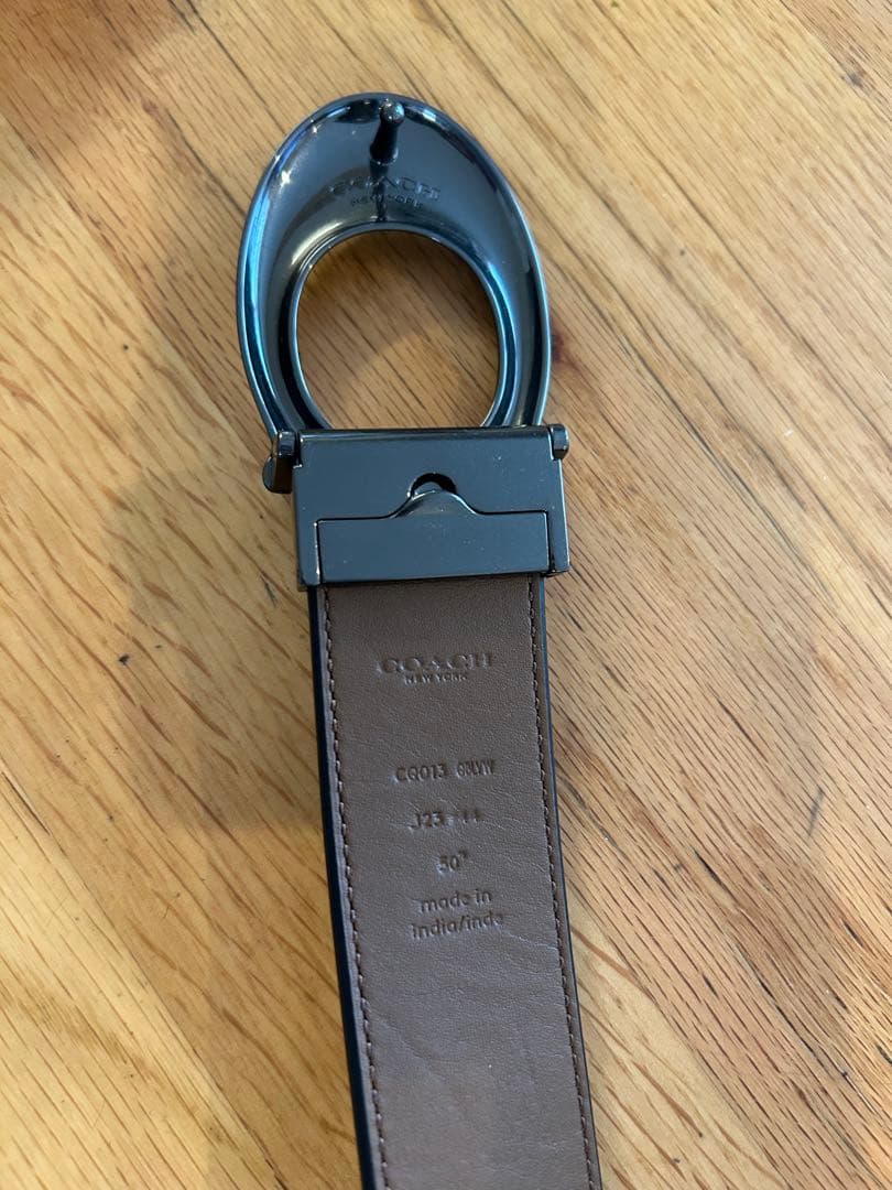 COACH ベルト シグネチャー バックル カット トゥ サイズ リバーシブル