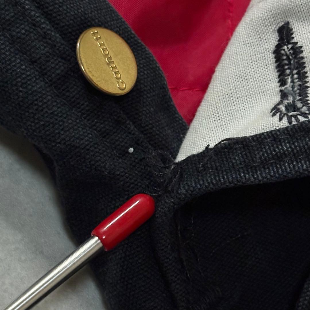 カーハートW36 黒ダック ダブルニーオーバーオール 中綿キルティング 裾ジップ