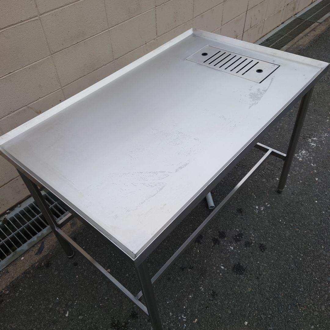 未使用 業務用 シンク付 ステンレス 作業台 水切り台 調理台