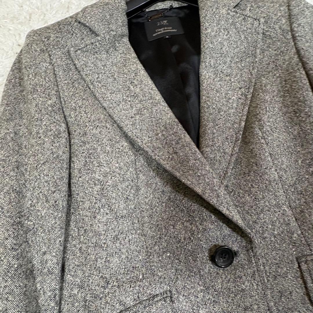 23区 カシミヤ アンゴラ混 セットアップパンツスーツ ツイード調
