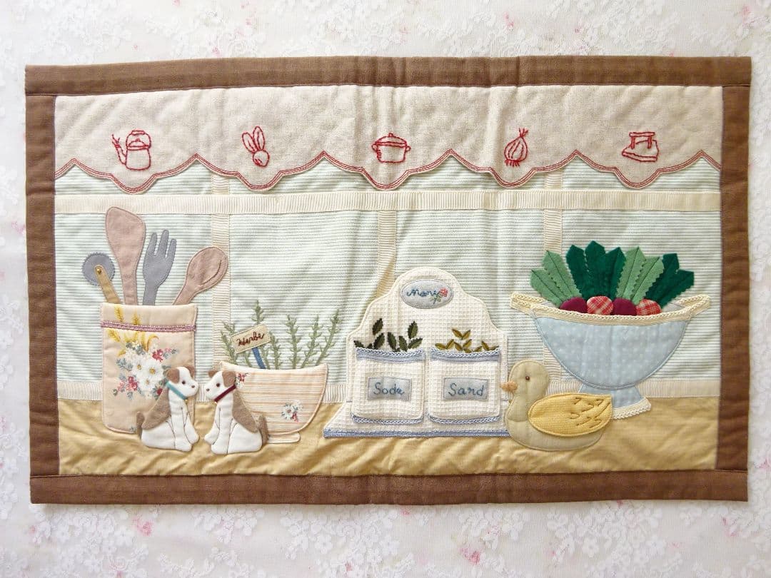 マニー　テリアとカモのウォールポケット　コラージュ　マニーローズ　イマン