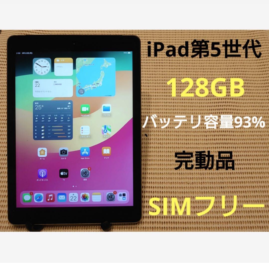 完動品SIMフリーiPad第5世代(A1823)本体128GB送料込VP8LA