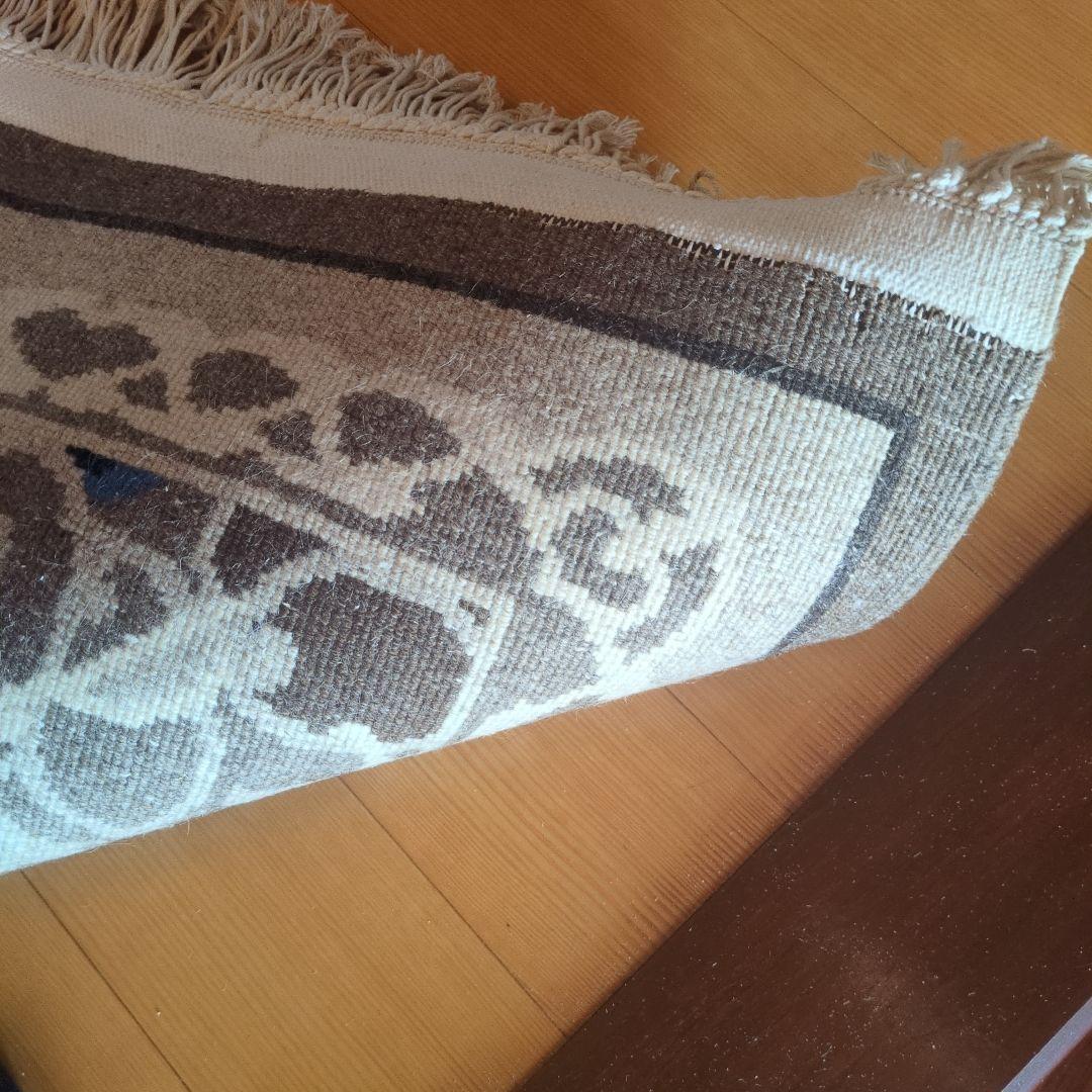 特選　天然色羊毛100% 中国段通 元宝緞通 100段 約130cm×62cm