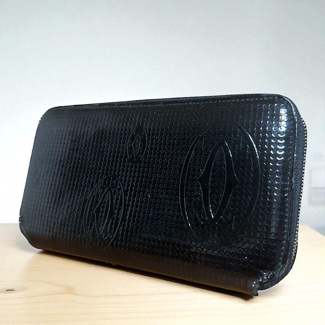 カルティエ　Cartie 長財布　ハッピーバースデー　ブラックラウンドファスナー