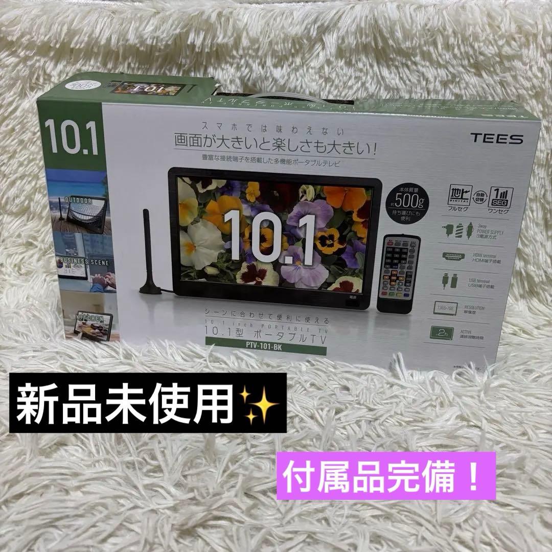 TEES 10.1型 ポータブルテレビ PTV-101-BK