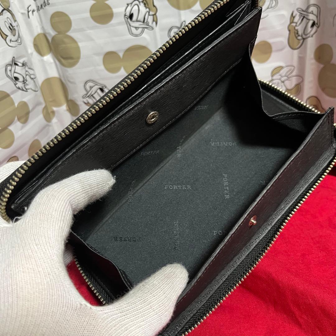 PORTER ポーター長財布 カレント ラウンドファスナー　ブラック！