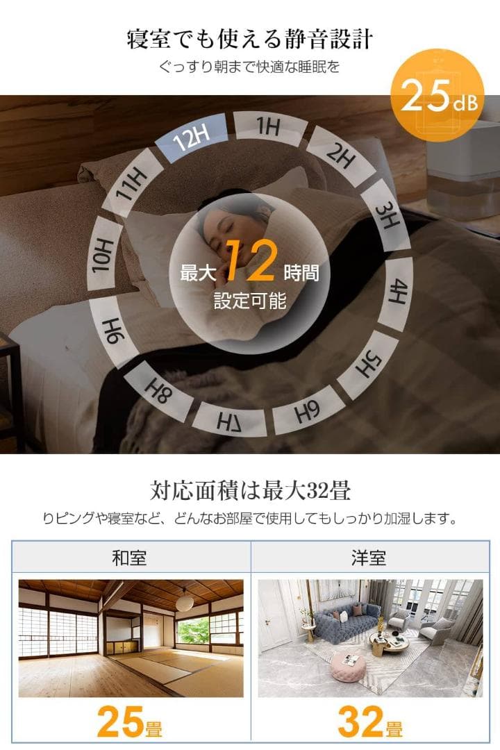 ポンプ式ハイブリッド加湿器 加熱式 水漏れ防止