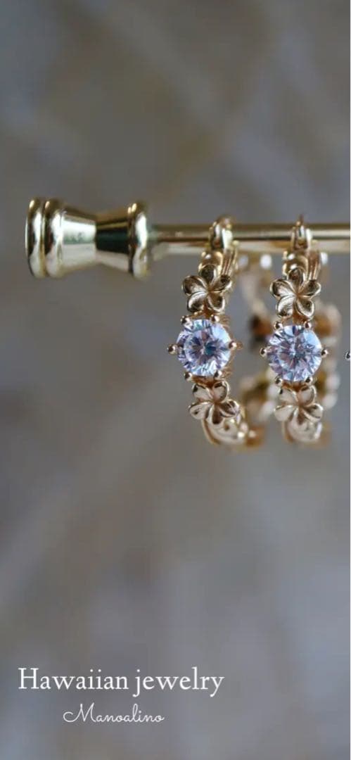 manoalinoハワイアンジュエリー プルメリアデザイン フープピアス