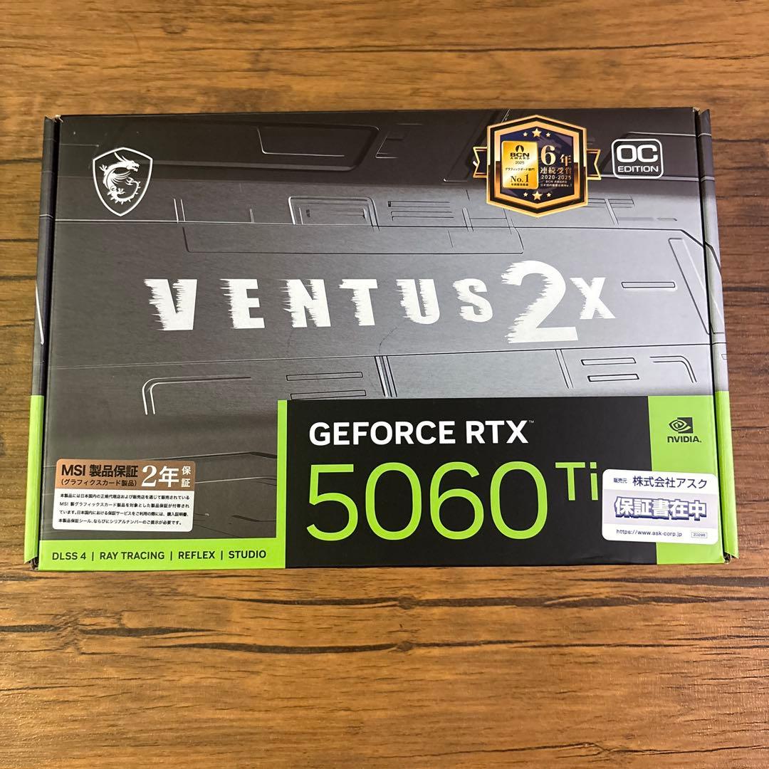 グラフィックボード・グラボ・ビデオカード GeForce RTX 5060Ti 16GB MSI VENTUS2X