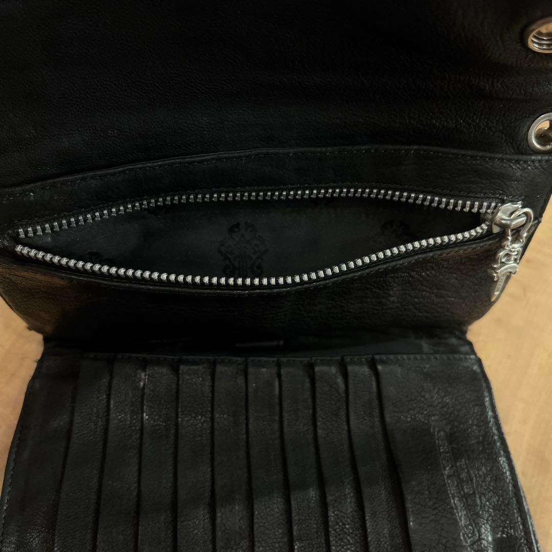 Chrome Hearts Wave Wallet クロスボタン ブラック
