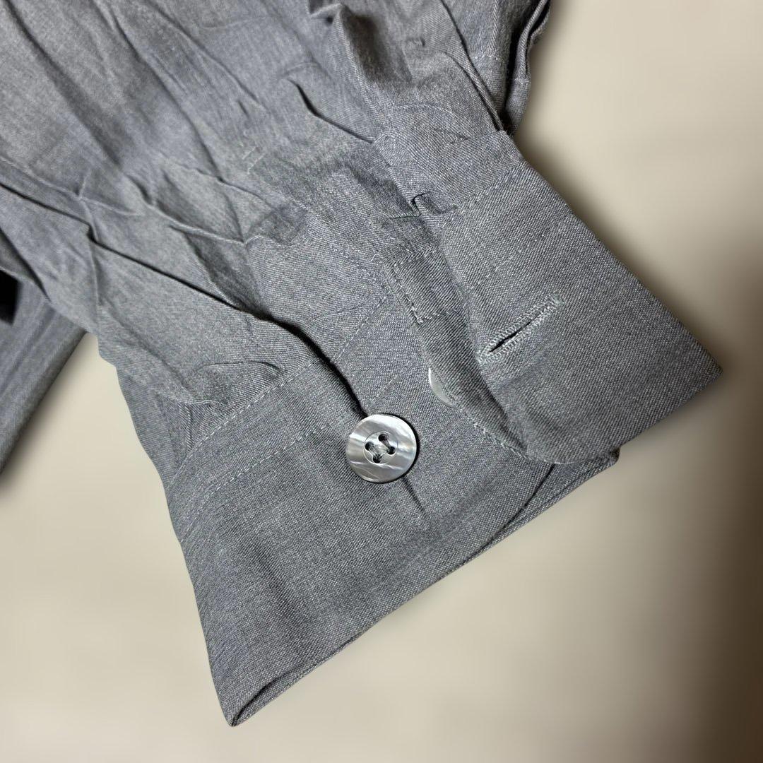 ISSEY MIYAKEヴィンテージ グレー プリーツ加工長袖シャツ