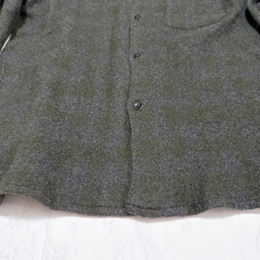 COMOLI ウールカシミヤチェックオープンカラーシャツ GREEN サイズ2