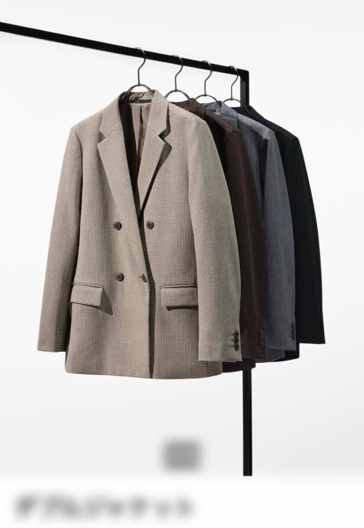 新品未使用タグ付き　ユニクロ　UNIQLO　ダブルブレスト チェック柄ジャケット