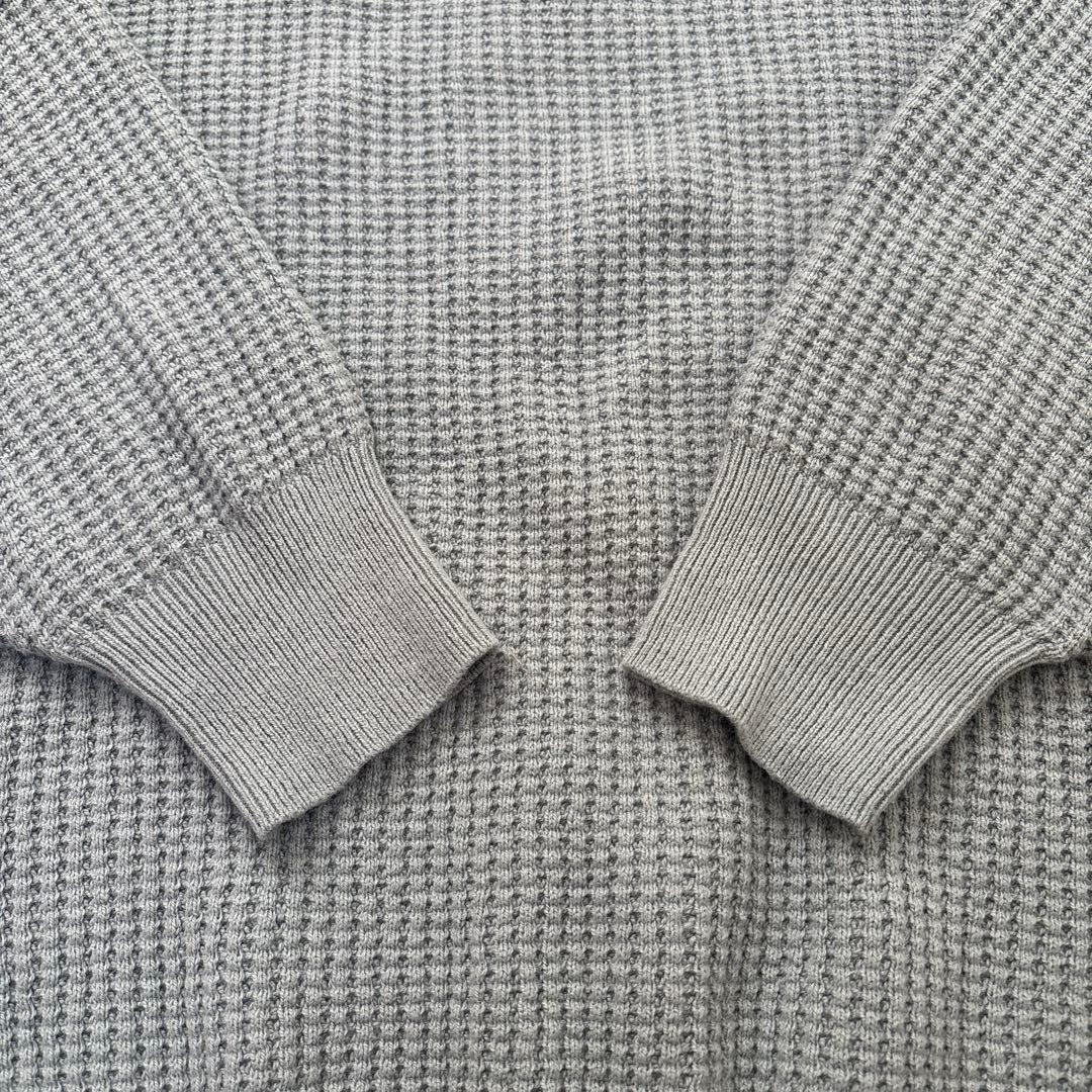 北欧、暮らしの道具店　utilite コットン混のワッフルニット　サックス