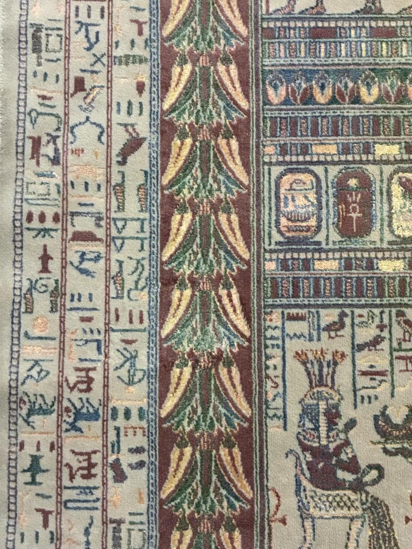 ✦エジプシャンラグ✦ 193cm×184cm　壁画ラグ 古代エジプト 大判ラグ