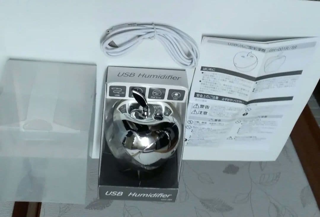 値下【新品未使用】オートタイマー付USBりんご型加湿器_パソコン等のUSB電源に
