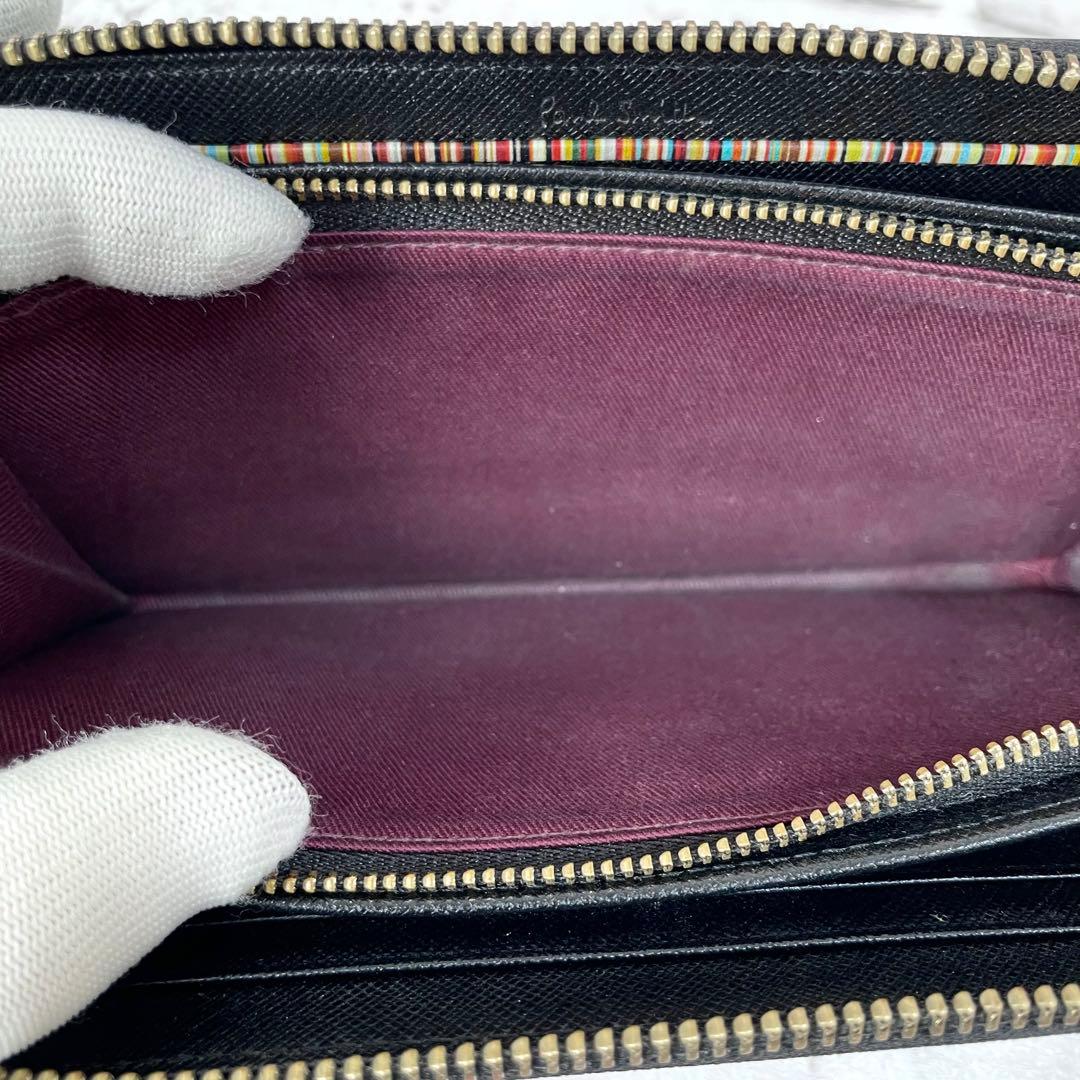 極美品✨ポールスミス　長財布　ジップストローグレイン2　ラウンドファスナー　黒