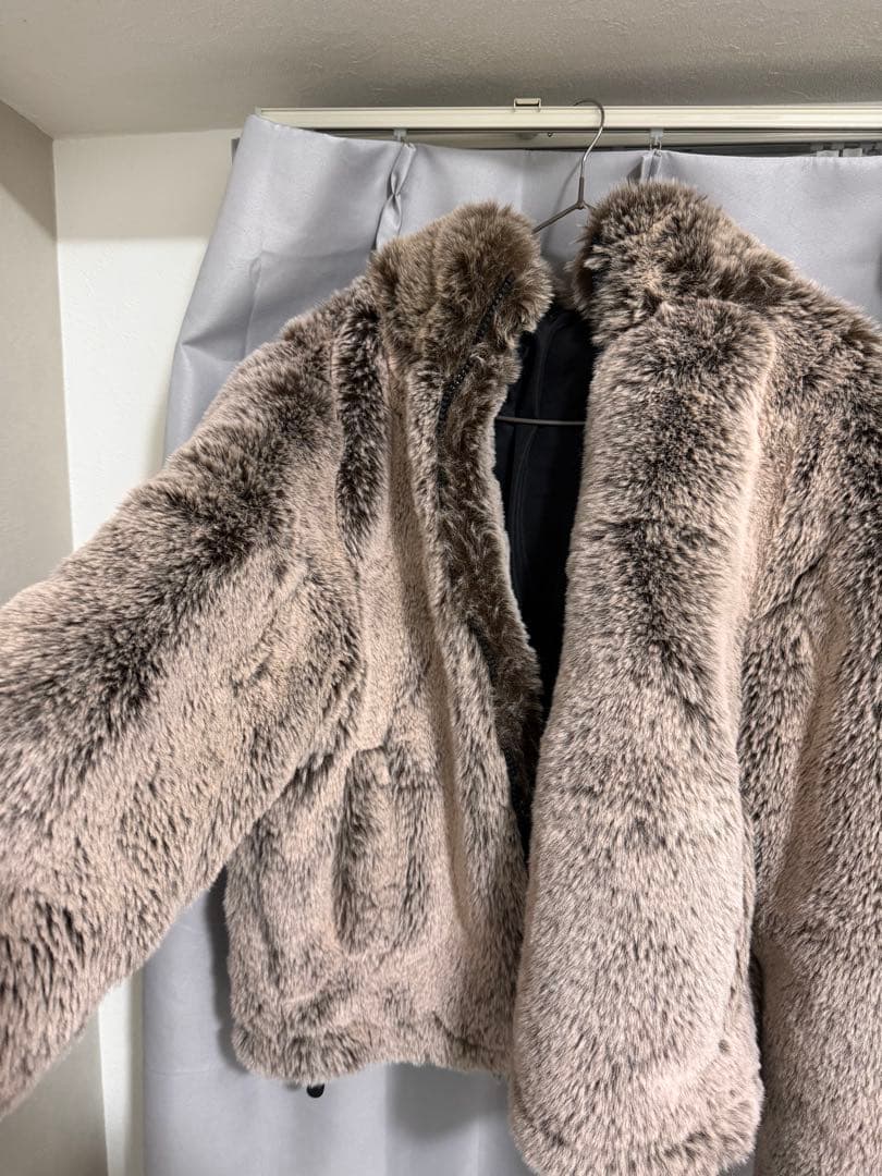 ZARA ベージュ ファー風ジャケット Sサイズ