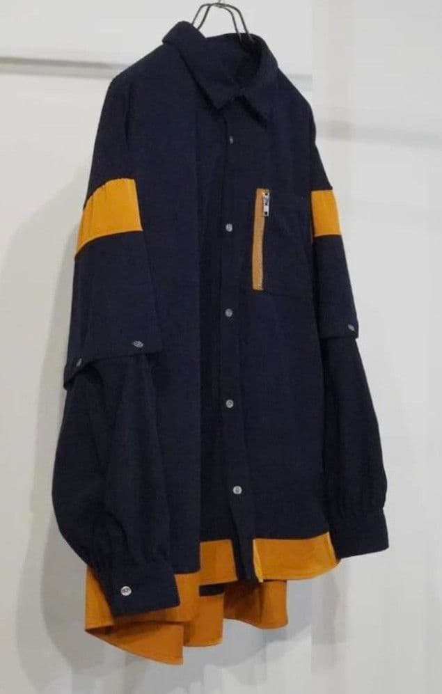 seesew コーデュロイ2WAYブロックシャツ