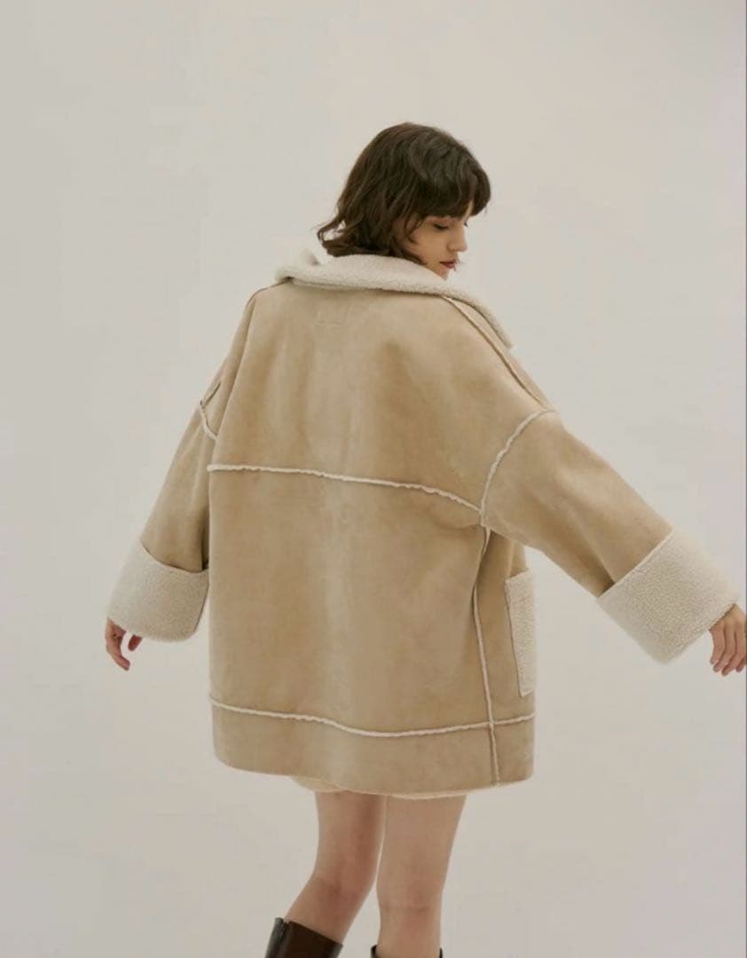 ollun きりまる OLUN ボアスエードコンビネーションコート オルン