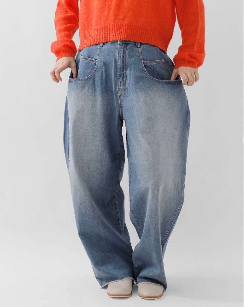 【新品】シアントーキョー ドレープポケットサイドタックワイドパンツ38