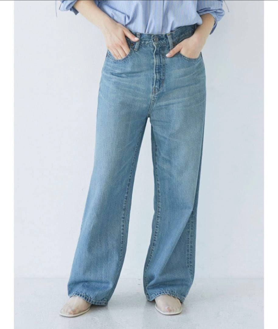 Ungrid ハイウエストオーガニックコットンルーズデニム 25inch