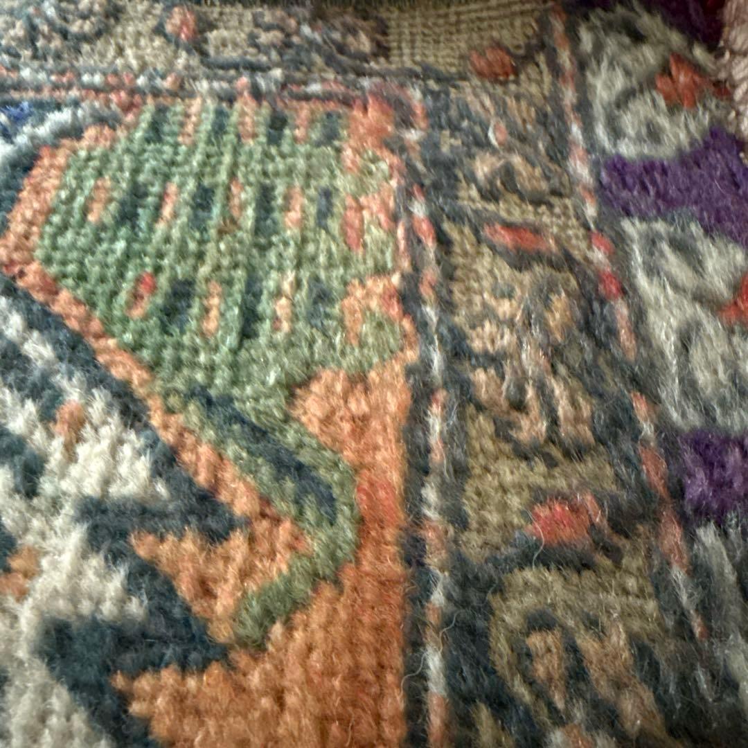 49.5×98 オレンジグラデーション　メダリオン　トルコヴィンテージラグ