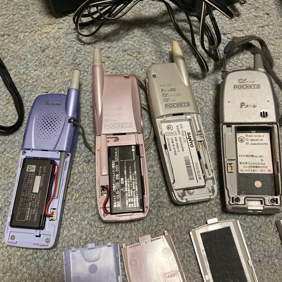 いろんなPHS ジャンク品、新品DoCoMo D501i 6代セット
