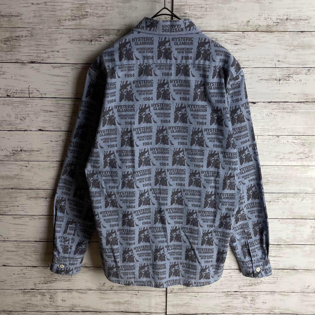 2902【人気モデル】ヒステリックグラマー☆豪華ヒスガール ロゴ満載 長袖シャツ
