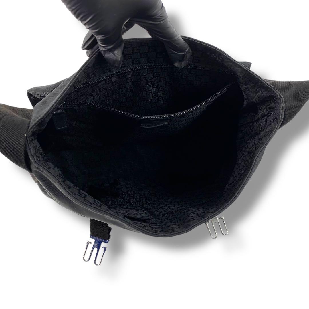 美品 GUCCI グッチ ナイロン メッセンジャーバッグ ショルダーバッグ 黒