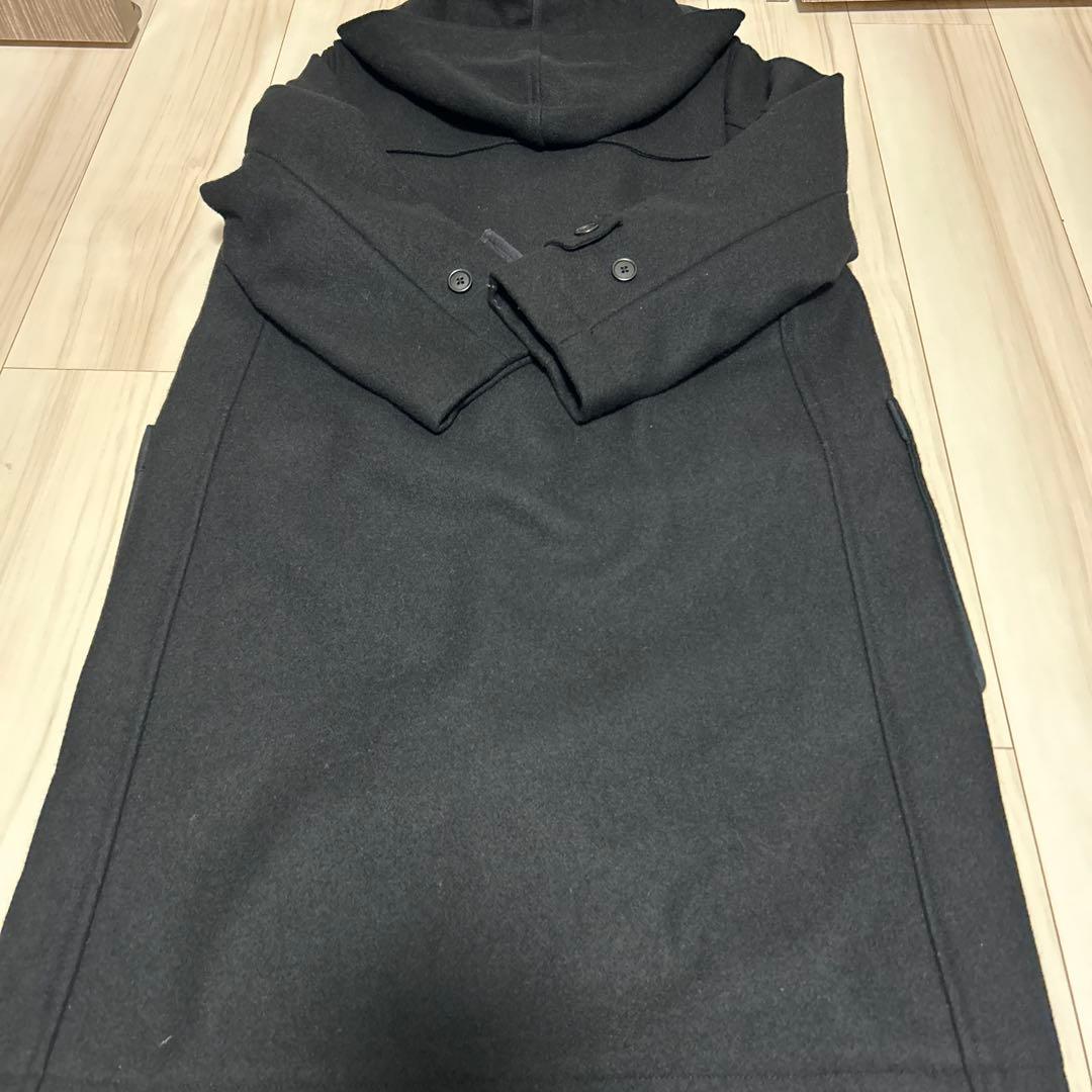 MHL. ブラック ダッフルコート　TOUGH WOOL MELTON