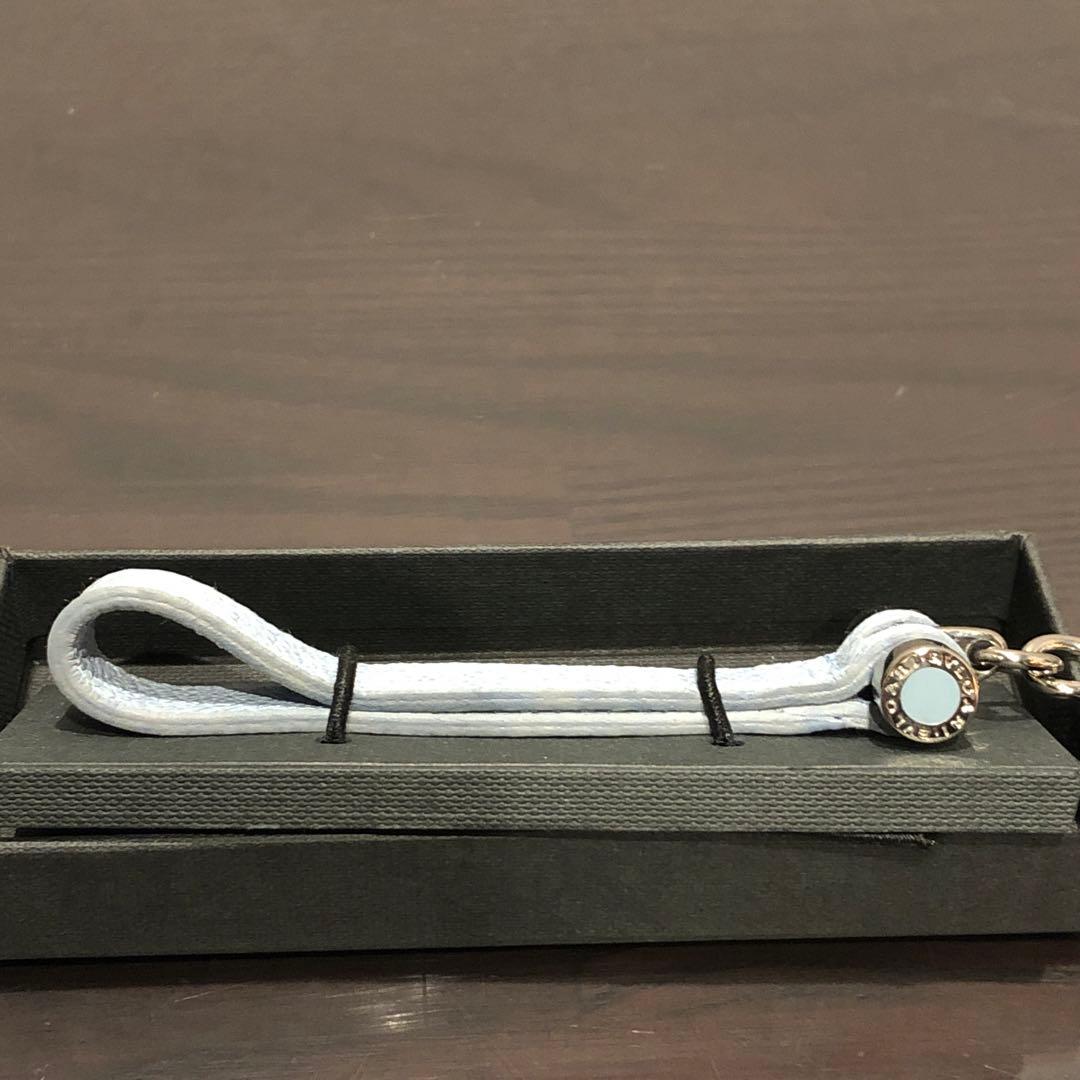 BVLGARI ストラップ　レザー　ライトブルー　新品　タグ
