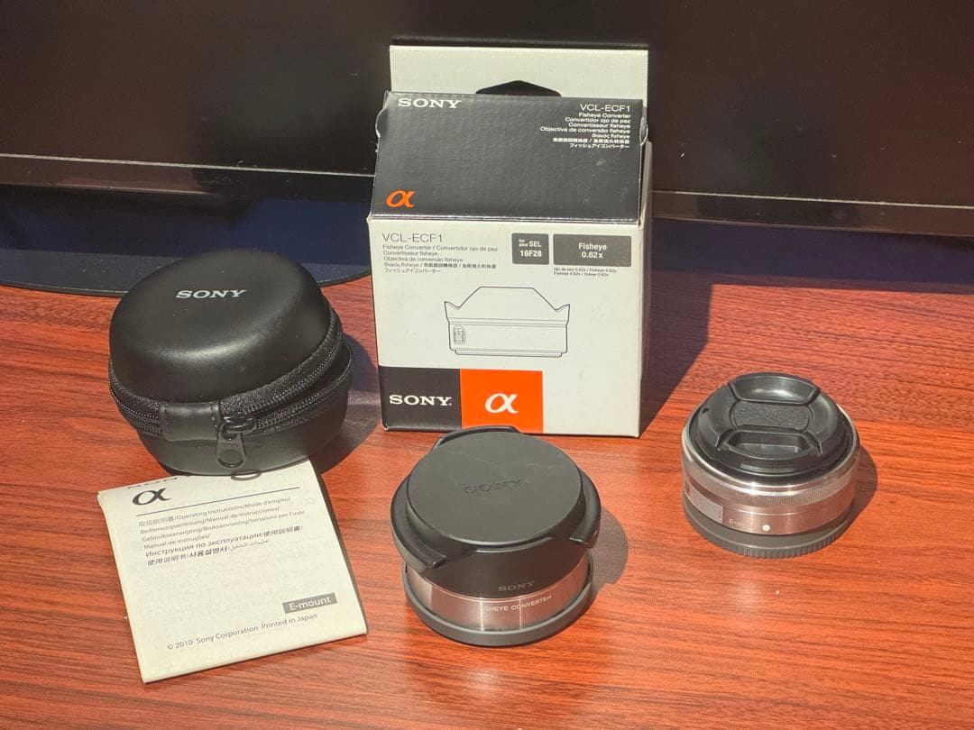 SONYレンズ 魚眼撮影セット VCL-ECF1とSEL16F28