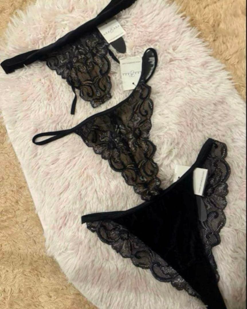 仮専用②【モデル掲載 ベロア×上品レース】annebra アンブラ