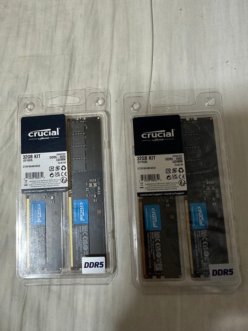Crucial DDR5 メモリー　16GBx4枚　CT2k16G48C40U5