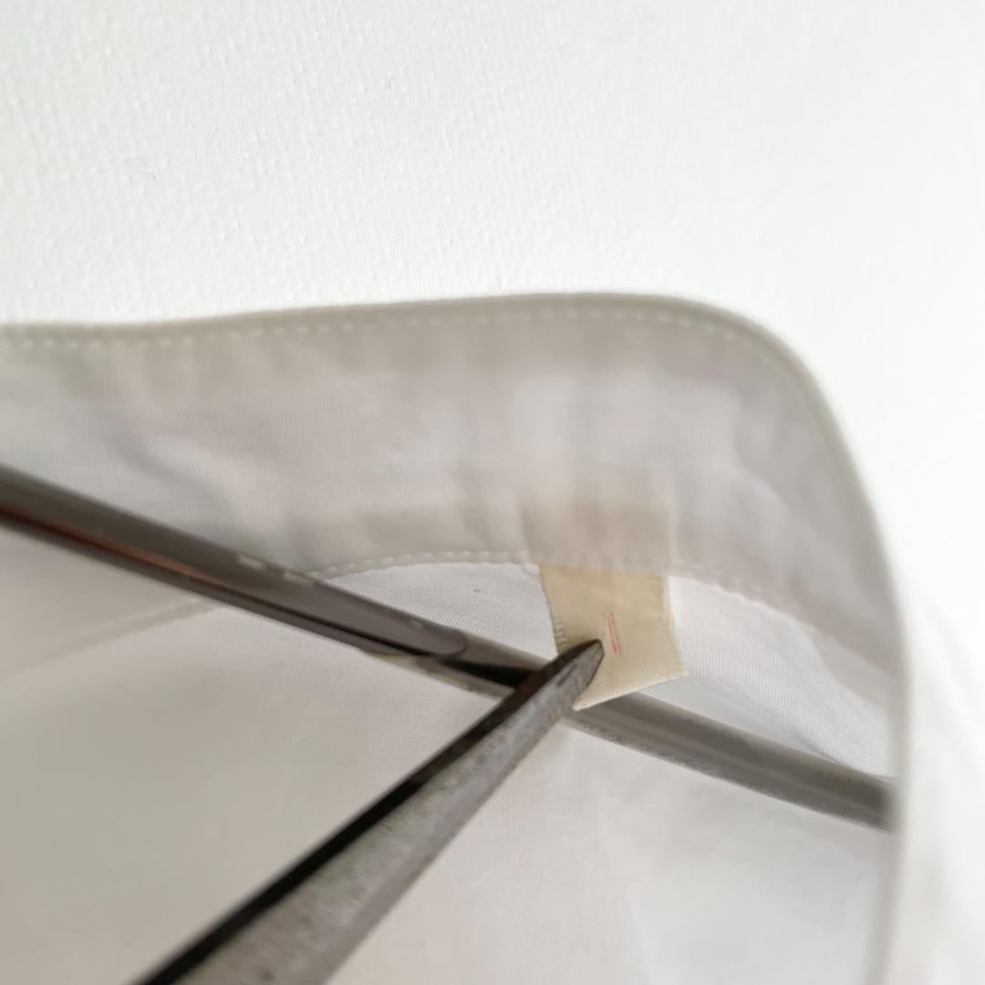 美品 COMOLI (q) コモリ バンドカラーシャツ ワイド オーバー 白