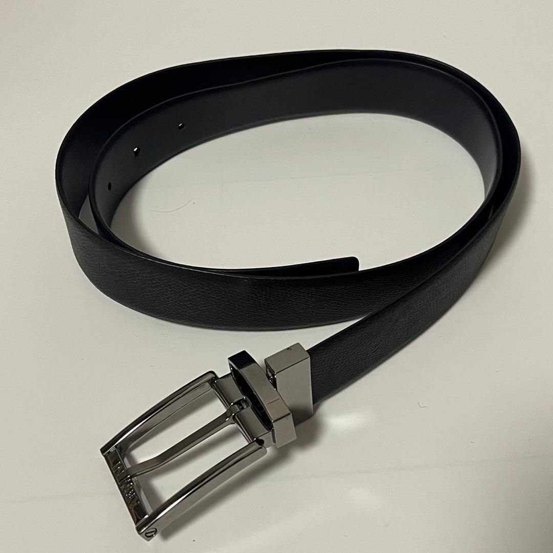 ✨未使用級✨　EMPORIO ARMANI リバーシブル　メンズ　ベルト　黒