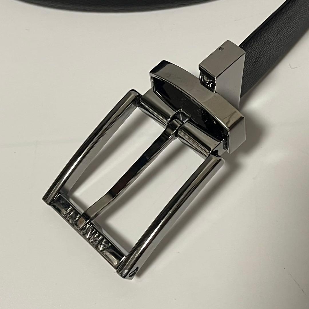 ✨未使用級✨　EMPORIO ARMANI リバーシブル　メンズ　ベルト　黒