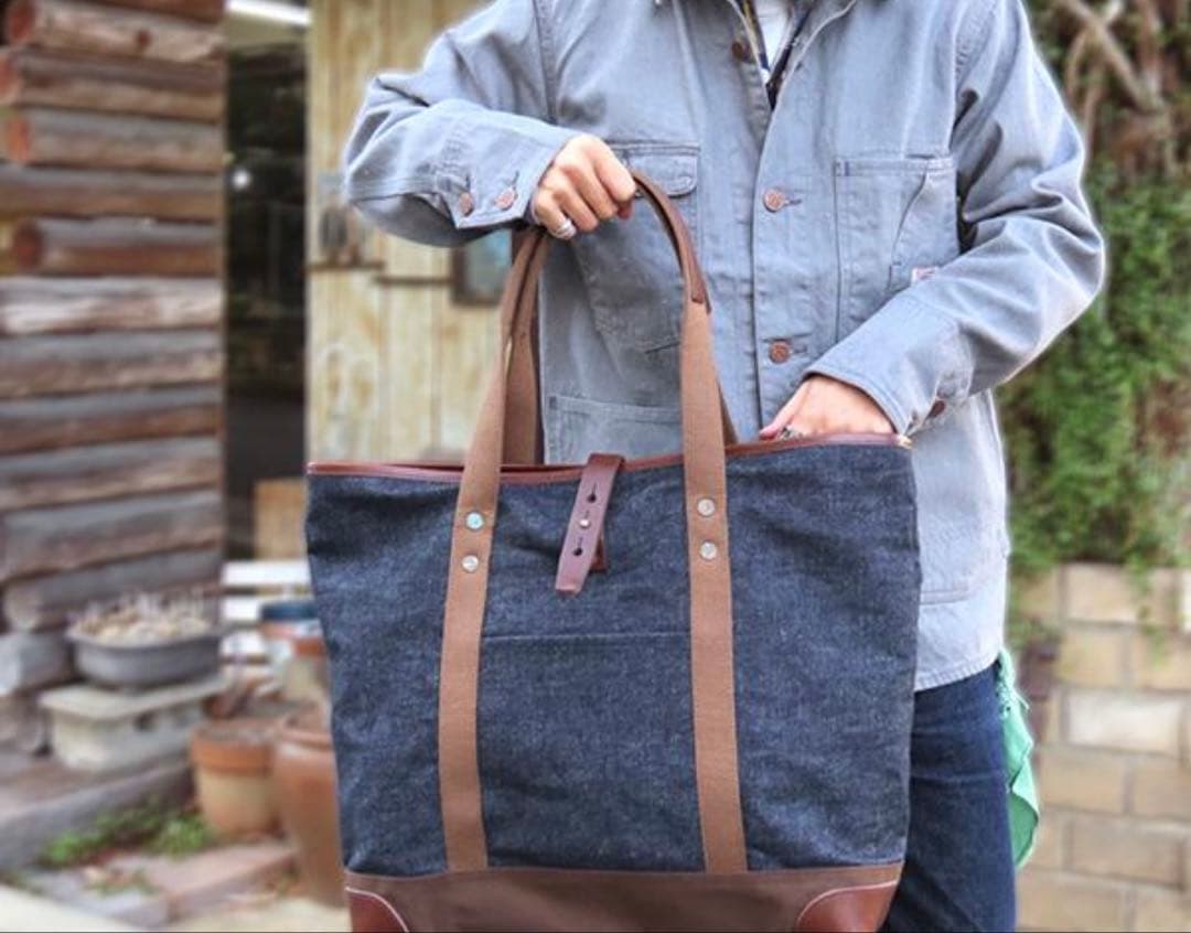 新品 ウエアハウス Lot 5212 デニム トートバッグ ダック レザー 生地