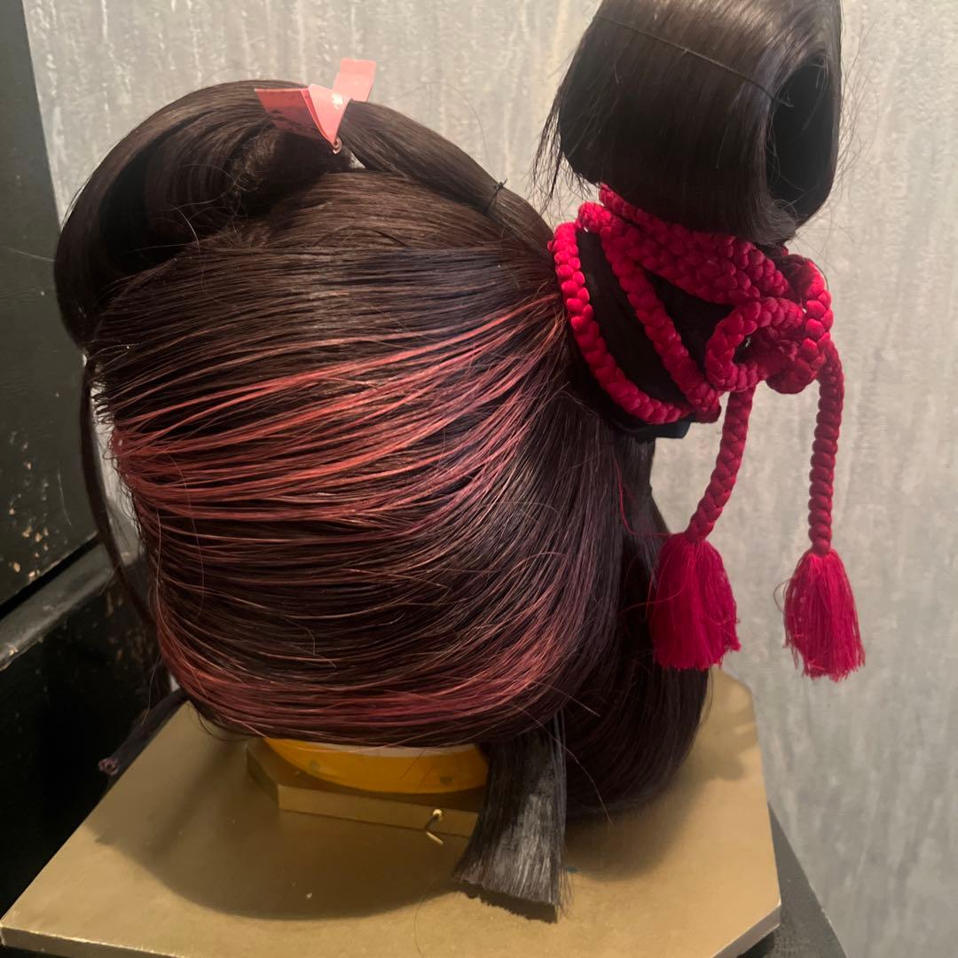 大衆演劇カツラ　女形 黒とピンク